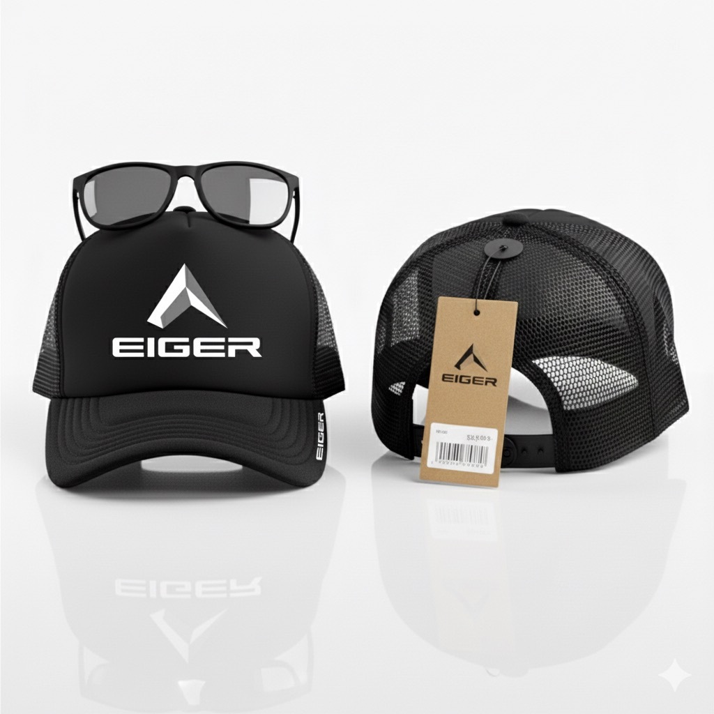 Topi Jaring model eiger trucker hat classic