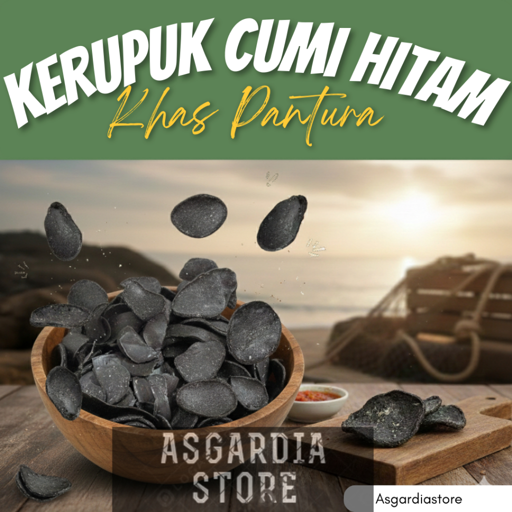 Kerupuk Cumi Hitam Mentah 500 gram Asli Pantura Gurih Renyah
