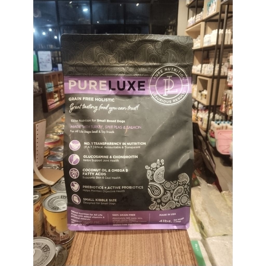 Pureluxe dog adult small breed 4lbs/1, 81kg