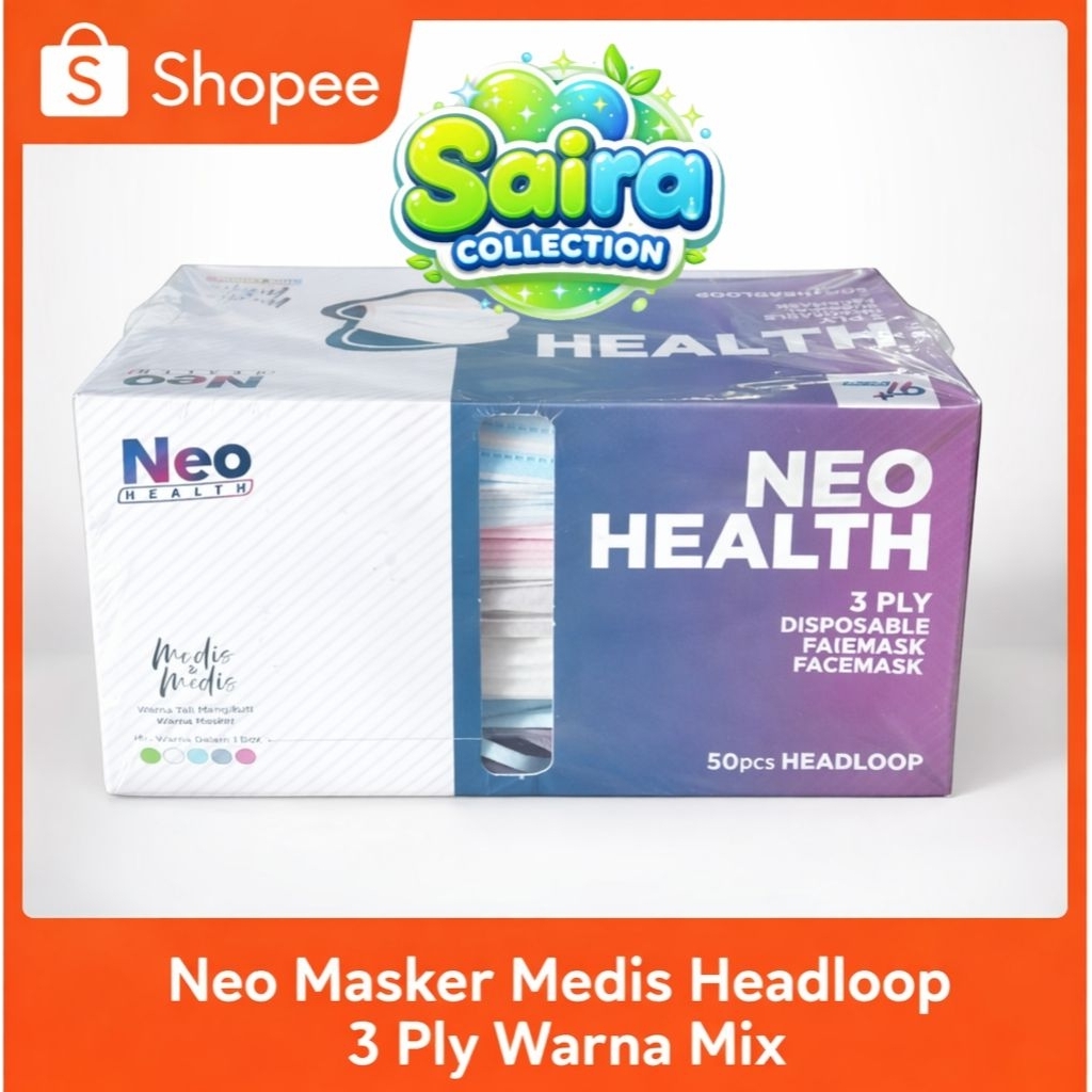 Masker Neo Hijab Mix Warna 50 pcs