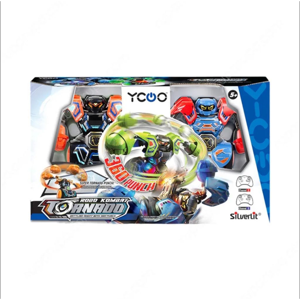 Mainan Silverlit YCOO Robo Combat Tornado Merah Oranye Battle Robot