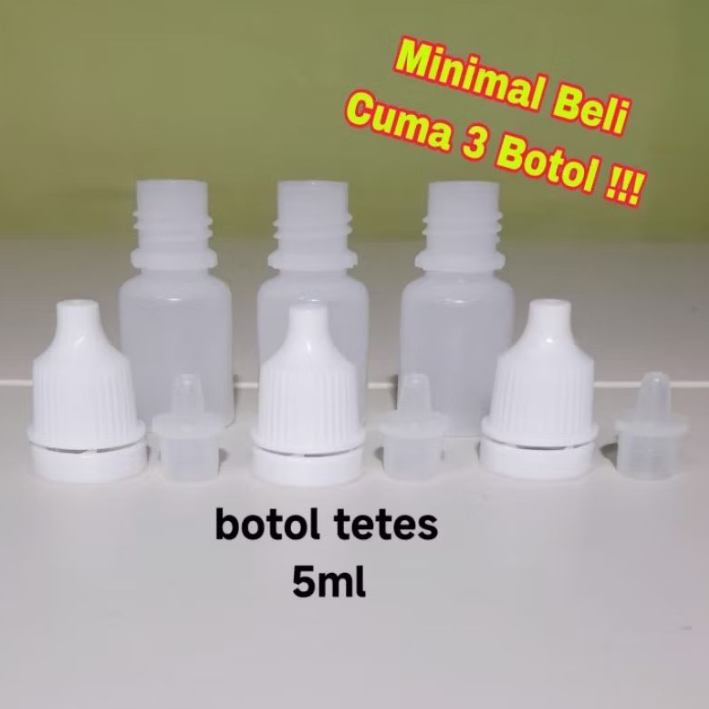 Botol Tetes 5ml Botol Essen Warna Bening Segel