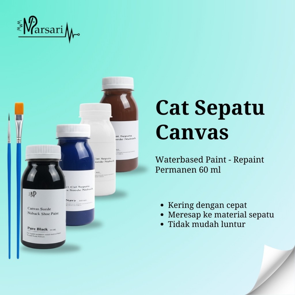 Marsari Cat Sepatu Canvas Suede Nubuck Kain Waterbased Permanen