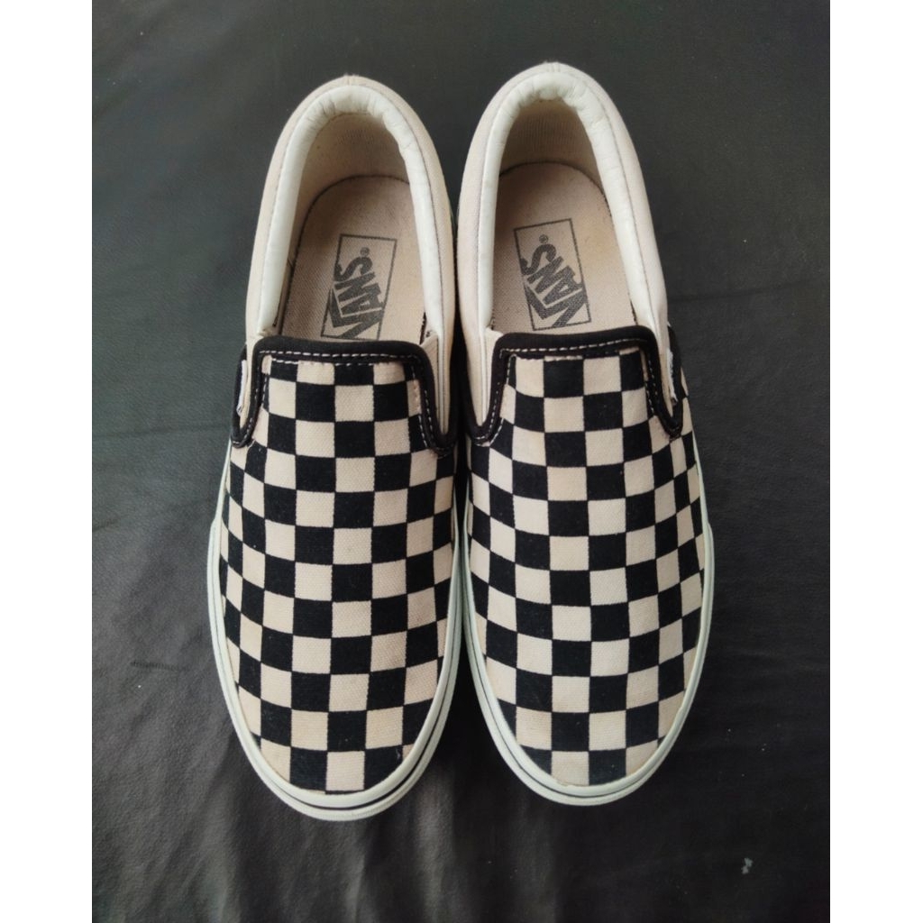 Sepatu Vans Slip On Checkerboard BW Original Japan Market