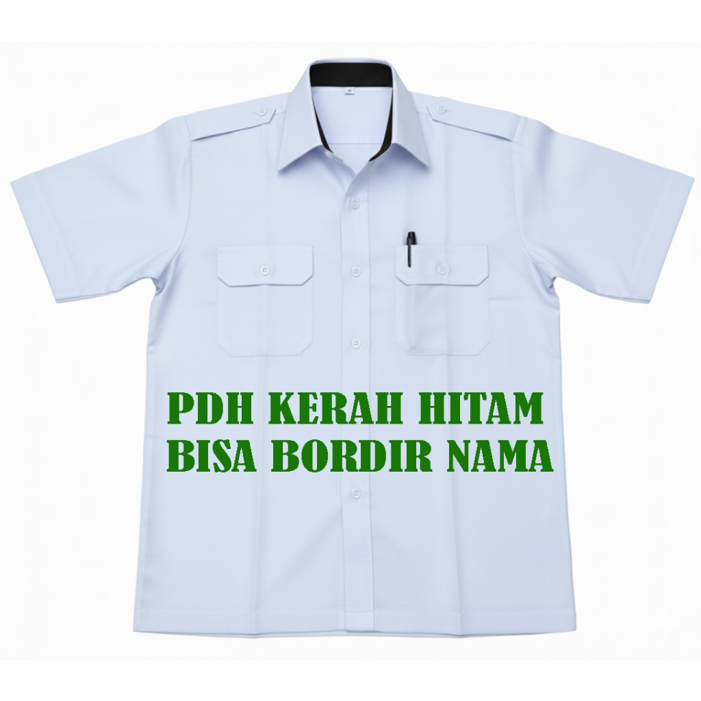 (PREMIUM) Baju Dinas Putih Pria Lengan Pendek Seragam PNS Putih Pria Kemeja Pdh Putih Pns Pria Kerah