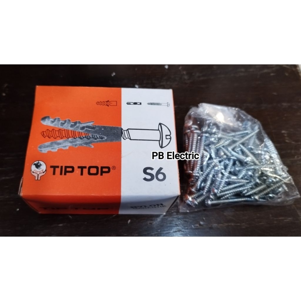 Skrup + Expansion Plug S6 Merk Tiptop / Skrup + Angkur Dinding S6 Tiptop / Skrup + Angkur Dinding Ab