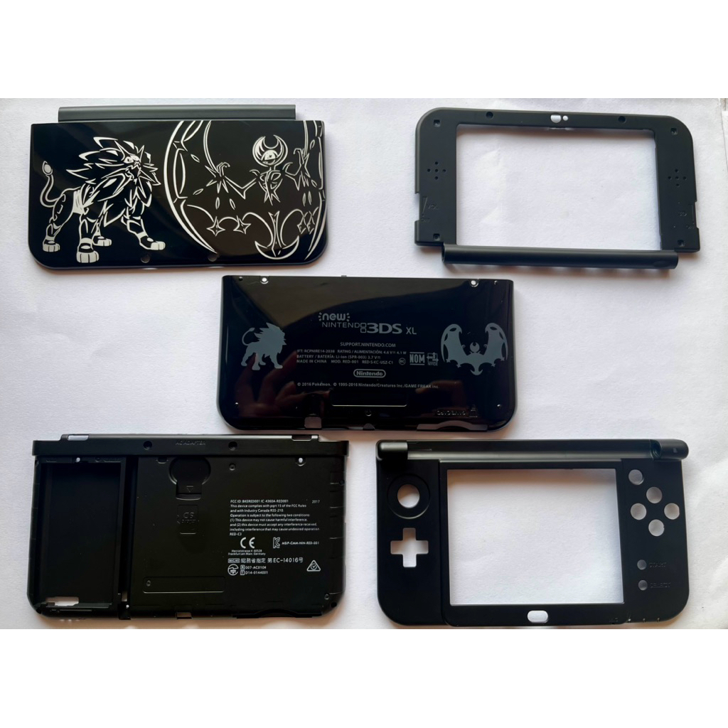 New Nintedo 3DS XL Fullset Housing/Shell, Pokemon Black (Casing Fullset New 3DS XL, Pokemon Black)