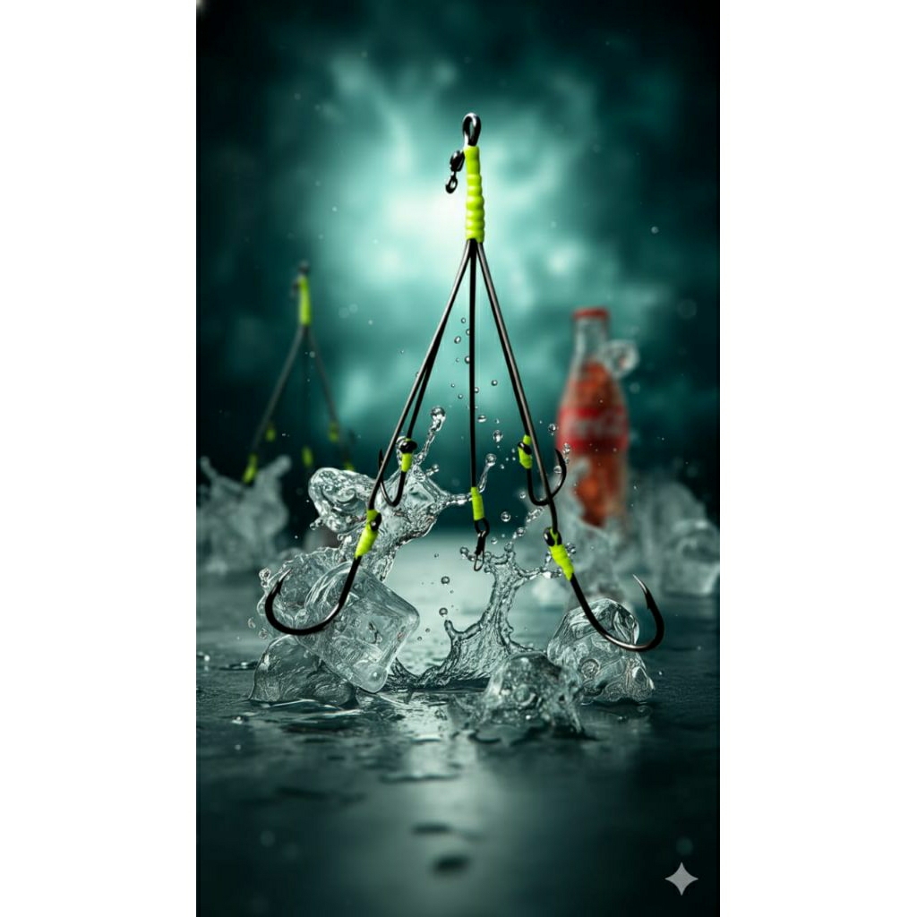 kail garong mata 4, kail uk 15 BESAR, snap timah dan kili kili, kawat baja seling cocok buat nila ga