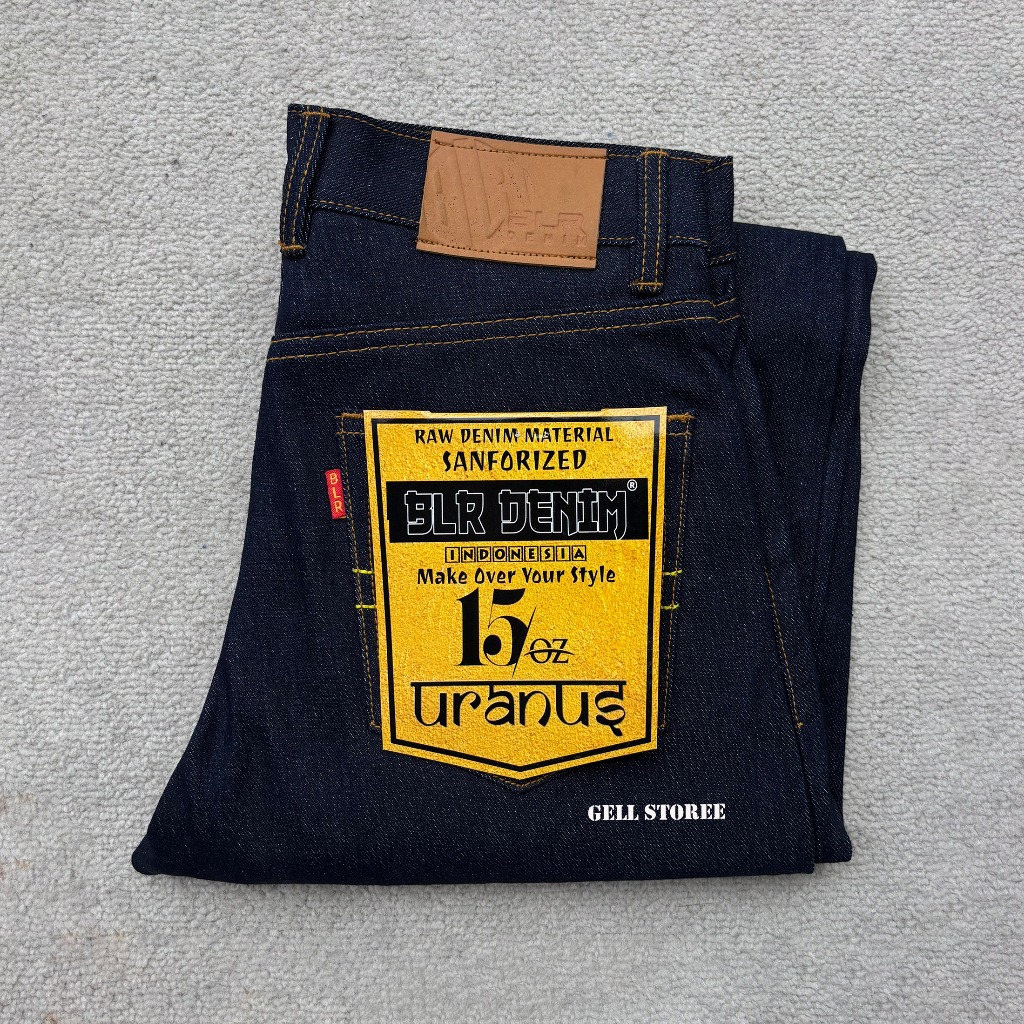 Celana Denim Pria Salvedge 14oz Sanforized Blue Indigo Artikel Uranus Blr Denim