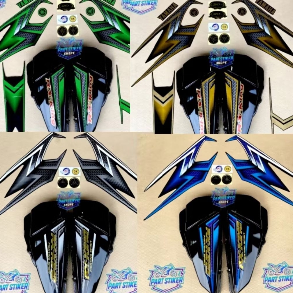 COVER BOK AKi RX KING HITAM FULL SET STRIPING 2004 BOK AKI RX KING HITAM 2004 FULL STRIPING EMBLEM