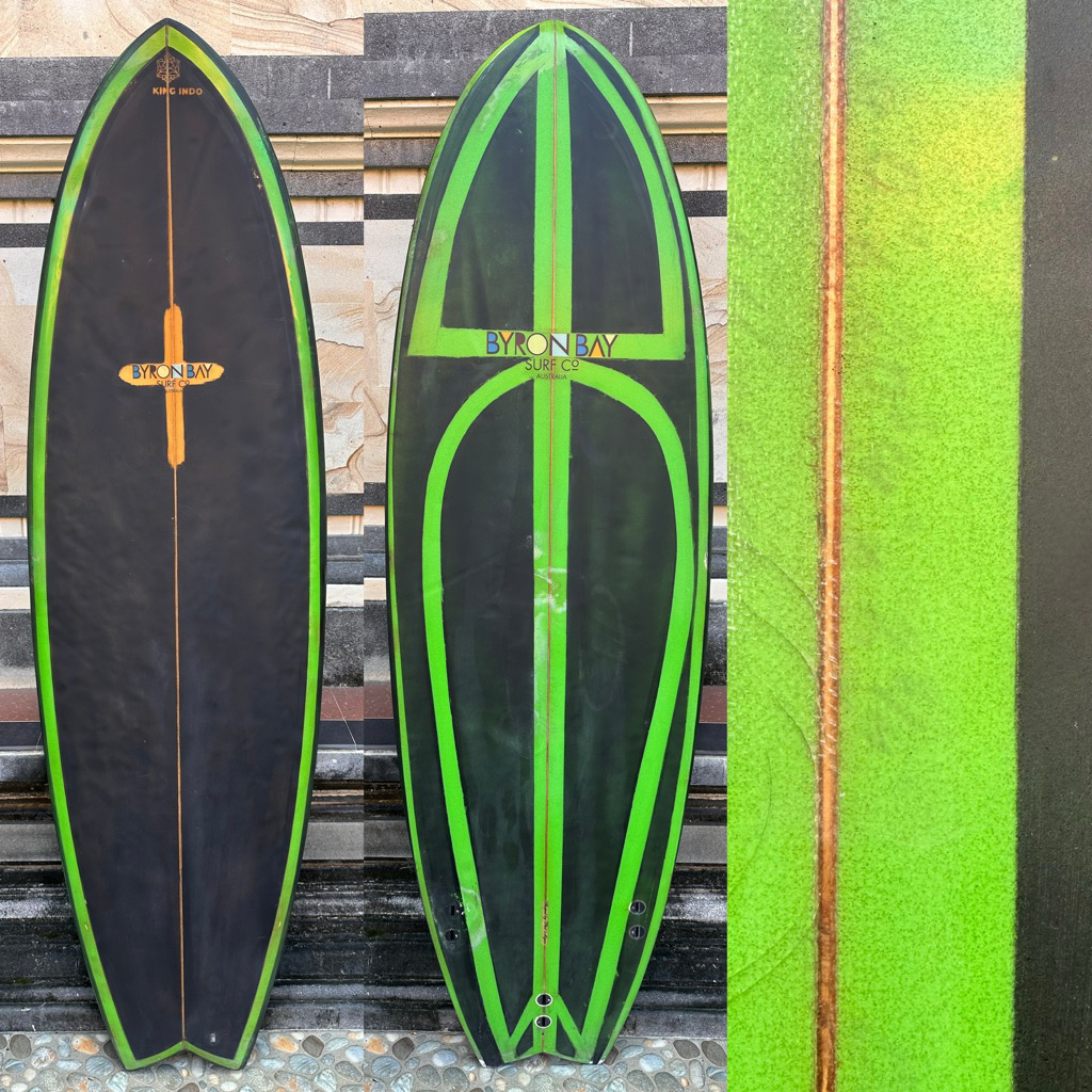 papan surfing byron Bay - Fun Board size 6,0 lebar 22 tebal 2 3/4 volume 40 condision masih bagus ma
