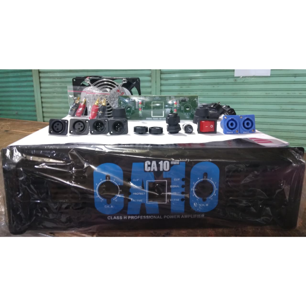 (38cm x 36cm x 11cm) Box / Casing Power Amplifier Stereo CA-10 Mini Tanpa Merk + Aksesoris Komplit K