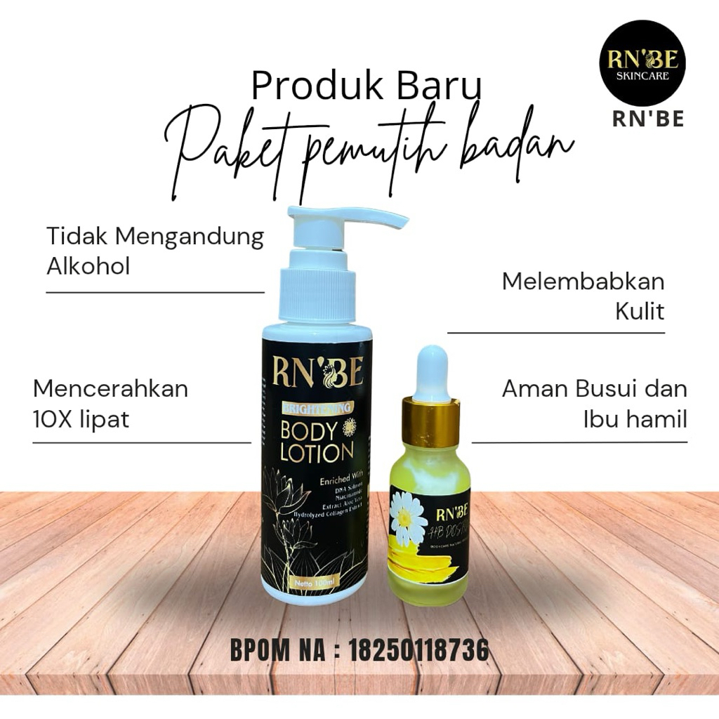 RN’BE Body Lotion + Serum Booster/Paket Bundling 1 minggu putih