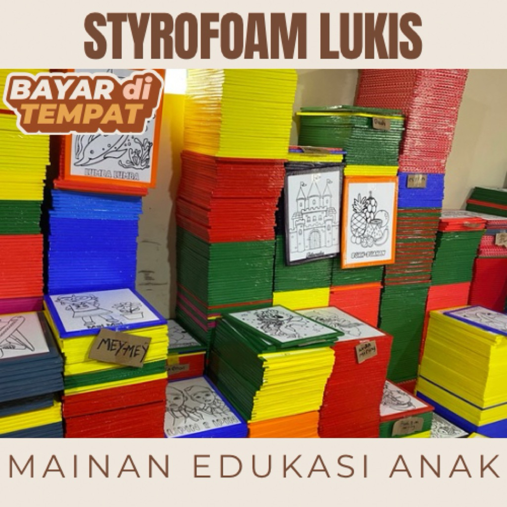 STYROFOAM LUKIS MEWARNAI MAINAN ANAK