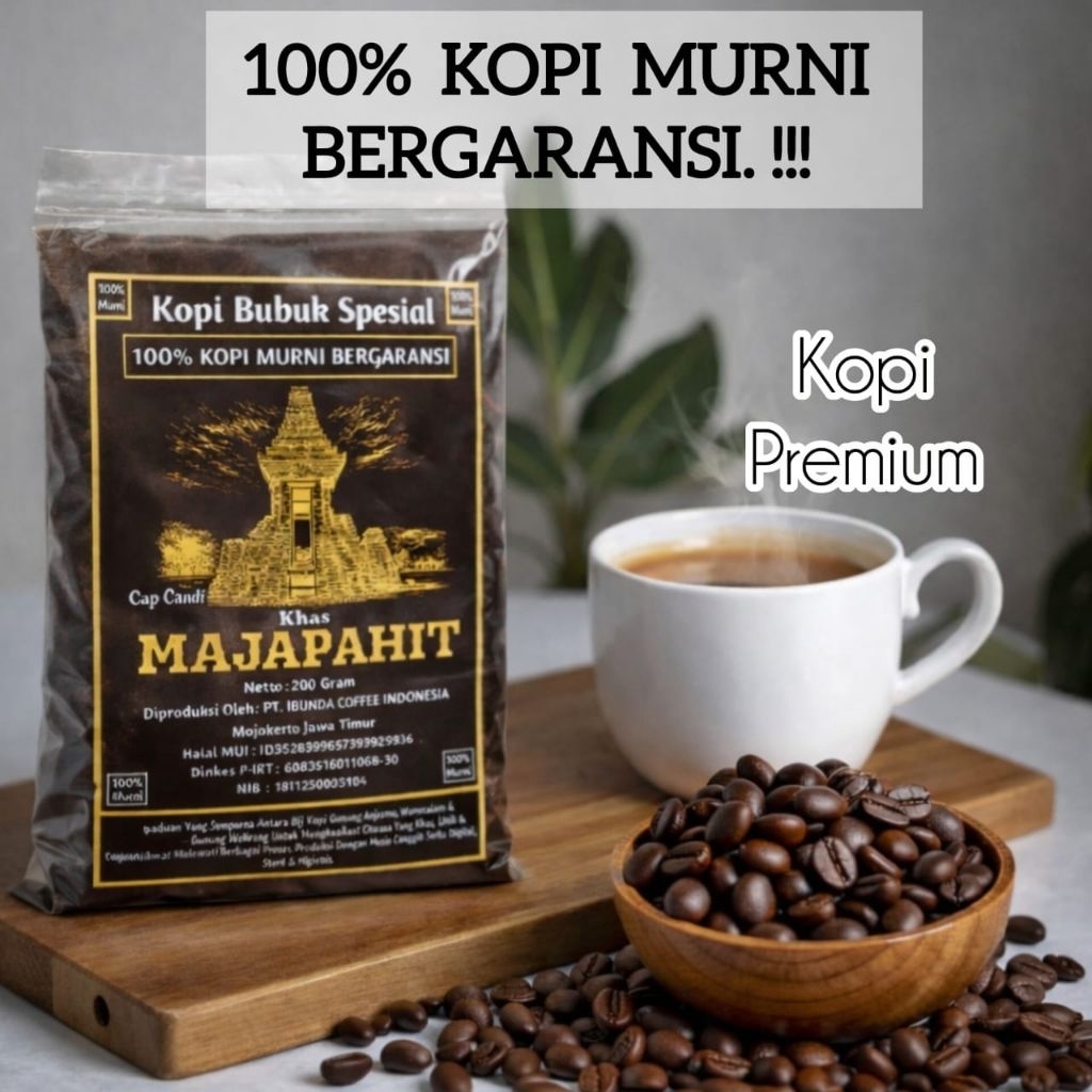 KOPI MURNI TANPA CAMPURAN-BIJI BUBUK KOPI 100 % MURNI- KOPI   MURNI KHAS MAJAPAHIT -BUBUK KOPI ROBUS