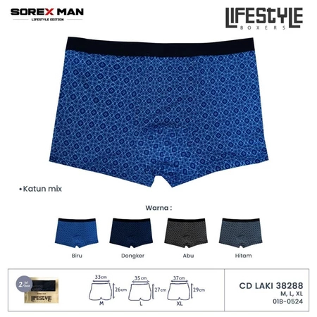 1Box(Isi 2Pcs)Boxer Sorex Man Celana dalam pria boxer sorex 38286 / CD sorex pria model boxer / boxe