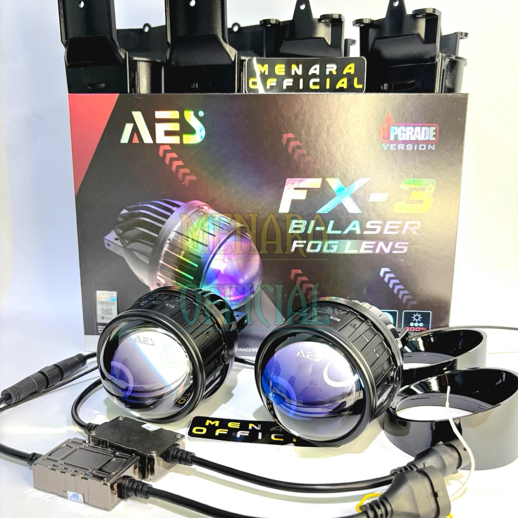 Foglamp Biled AES 3 Warna Bi - Laser Fx-3 Premium Quality Ukuran 3 Inch Biled Foglamp