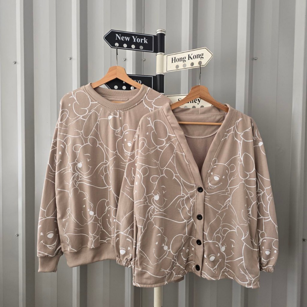(isi 2 pcs) Jaket Couple Pasangan Sweater + Kardigan - Sweater Couple - Jaket outfit kapelan pacar