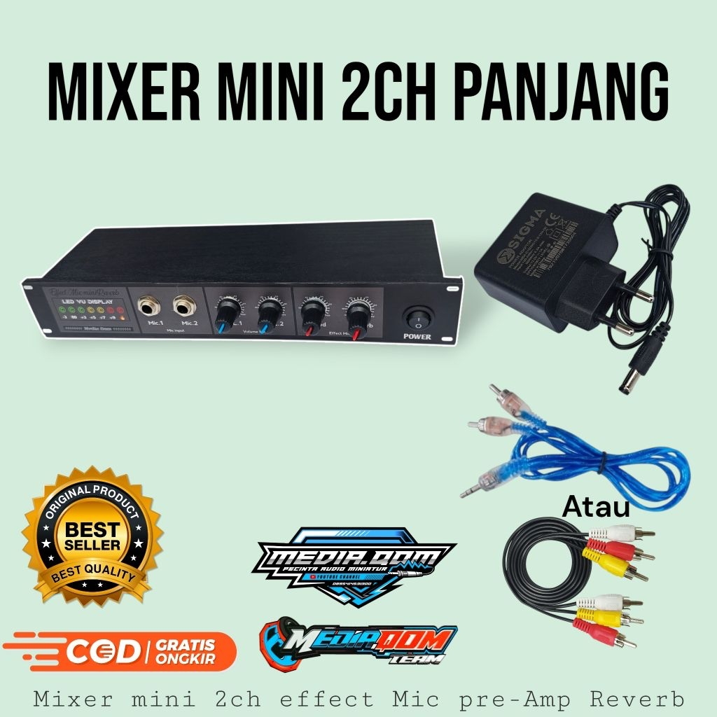 Mixer mini Versi panjang Effect Mic alat karaoke 2Mic
