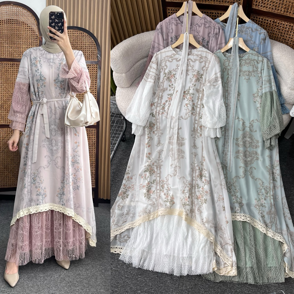 Little butik ZENARA SIGNATURE BRUKAT LONGDRESS | Gamis kondangan gamis brukat