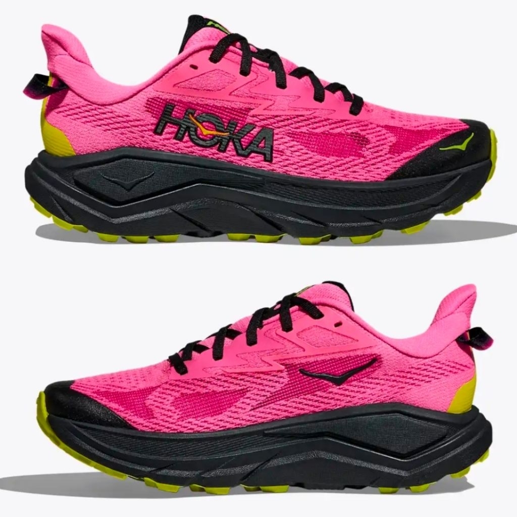 Sepatu Trail Running Wanita Hoka Challenger 8 "Neon Rose/Black"