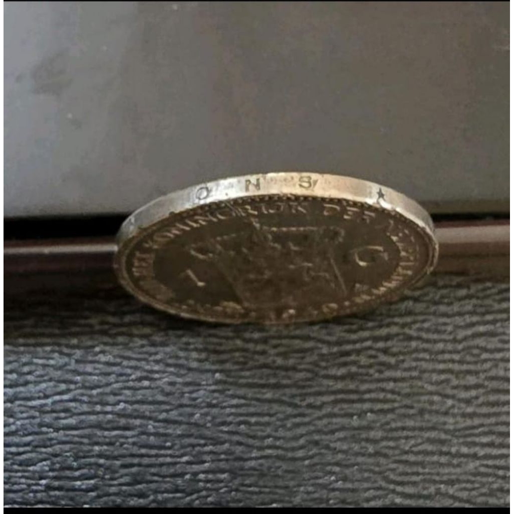 Koin Kuno Silver Perak Nederlandsch Indie 1 Gulden Wilhelmina Tahun 1922-1939 Original