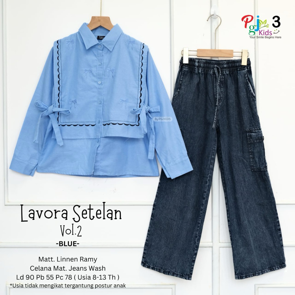 LAVORA SETELAN KULOT REMAJA BY PGJ KIDS ONE SET KULOT JEANS ANAK REMAJA