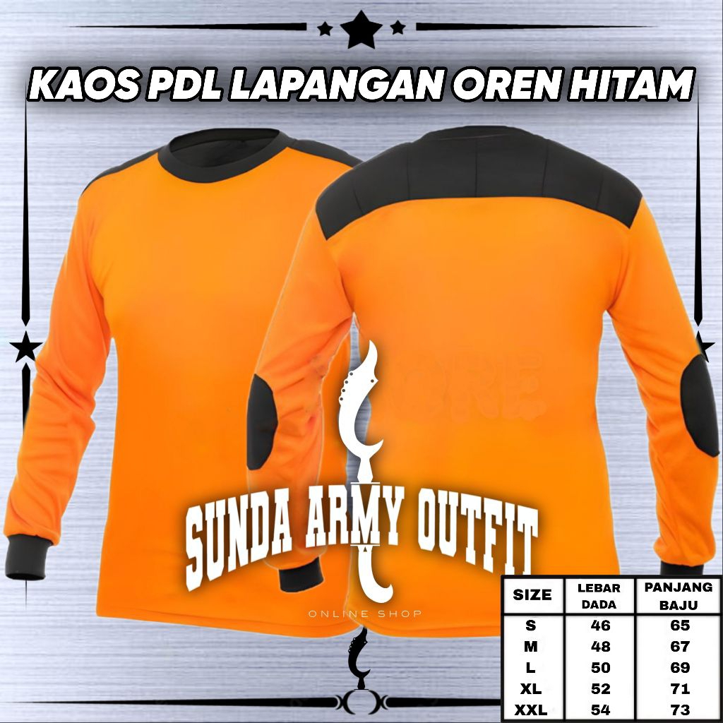 GROSIR KAOS POLOS LAPANGAN LENGAN PANJANG KAOS LAPANGAN KERJA BAJU LAPANGAN BAJU KAOS PDL WARNA OREN