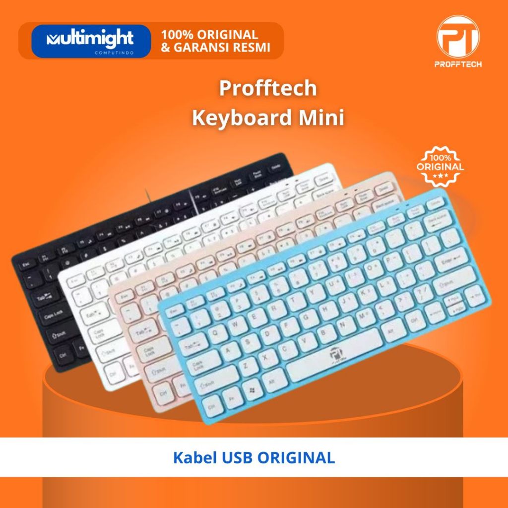 PROFFTECH KEYBOARD MINI USB ORIGINAL – KEYBOARD KABEL USB | COMPACT | UNTUK PC & LAPTOP
