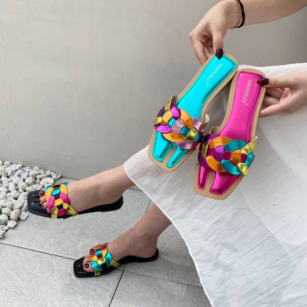 Simoncelli Sandal Flat | Sendal Flat Wanita | Sandal Wanita | Sendal Teplek | Sendal Kerja Import | 