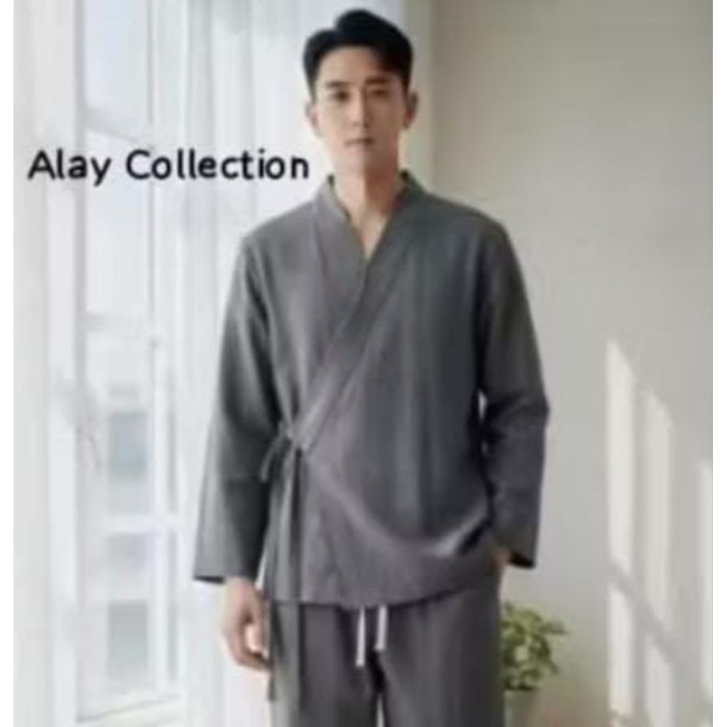 Kimono Cardigan Linen Pria Casual Premium