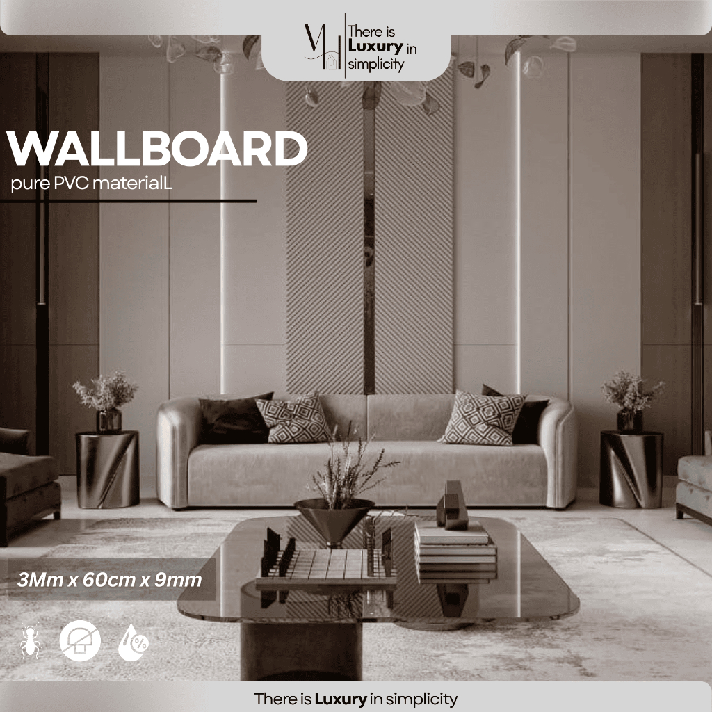 KHUSUS BANDUNG NEW WALLBOARD PVC Panel Wallboard PVC Dinding  Dekorasi Dinding Interior PVC MURNI