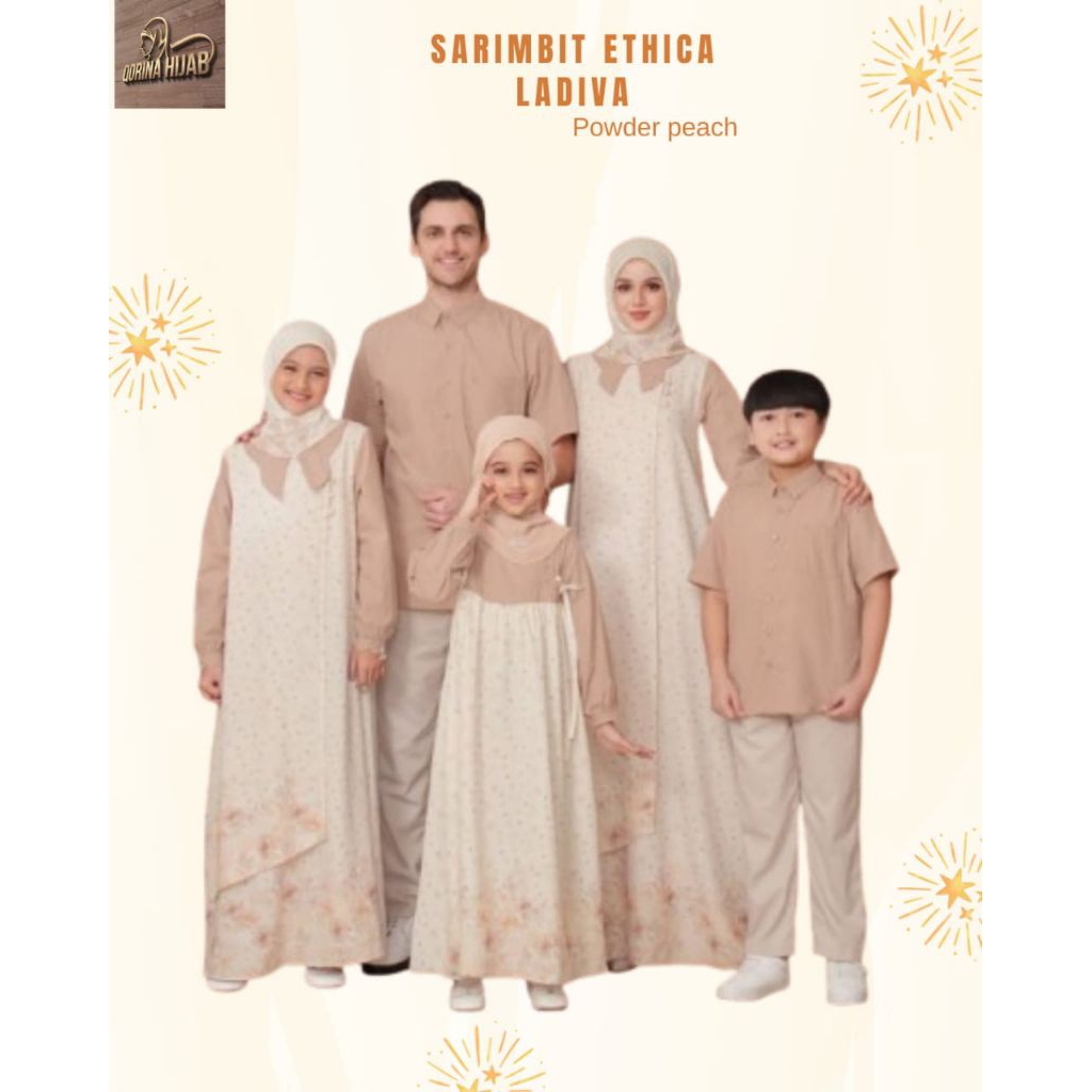 Sarimbit ethica Ladiva Powder peach / sarimbit ethica 2026 / sarimbit keluarga / sarimbit lebaran / 