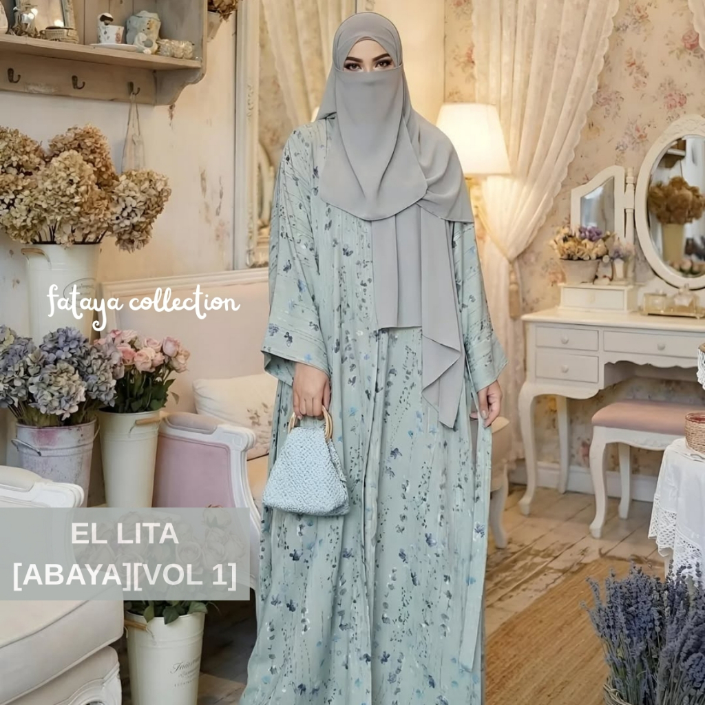 Fataya Collection EL LITA Dress Busui- Kain Twill Bordir LD130cm