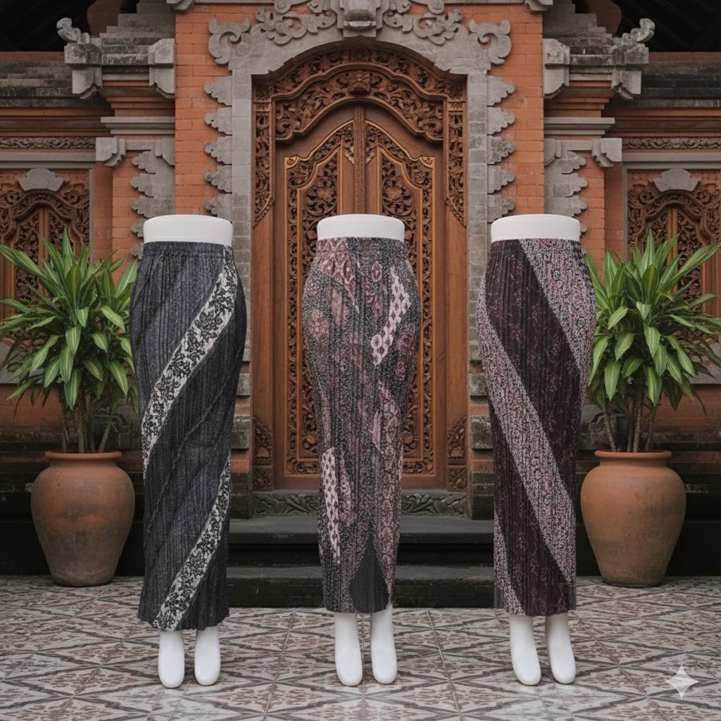 REAL PICT ROK PLISKET BATIK / ROK PLISKET / BAWAHAN KEBAYA / ROK KEBAYA / ROK WISUDA / RUMPUT ABU