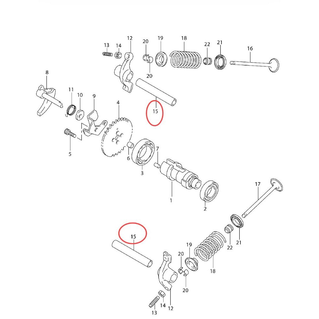 Shaft valve roker as pelatuk roker arm asli suzuki shogun 125 new Sp FL Nr RR spin 125