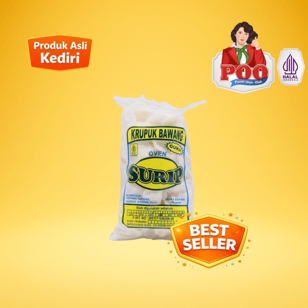 Kerupuk Surip | Oleh Oleh khas Kediri | Jajanan Kediri | Kerupuk Surip Rasa Bawang | Kerupuk Surip R