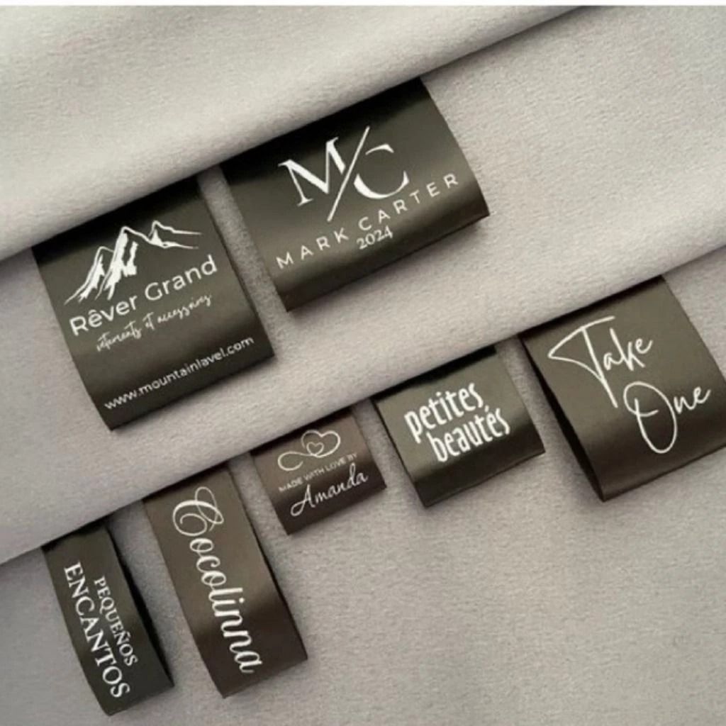 satin hitam local premium  / custom label satin / label washing /label baju / label pakaian / label 