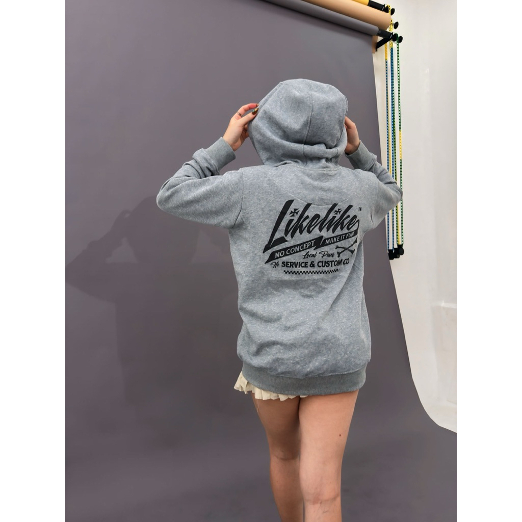 LIKELIKE HOODIE ZIPPER // HD LK TYPOS MISTY