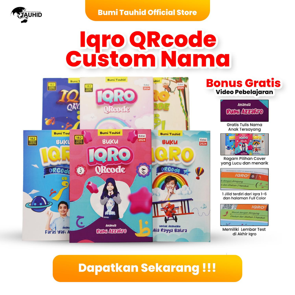 Iqra QR Custom Nama Bumi Tauhid  Buku Iqro Anak Iqro Anak Custom Nama