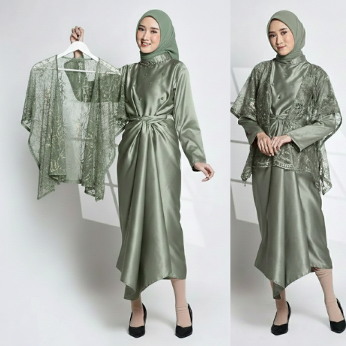 (TREND LEBARAAN 2026) ONE SET NAIRA ROMPI LEPAS PASANG DRESS LILIT SETELAN KONDANGAN WANITA KEKINIAN