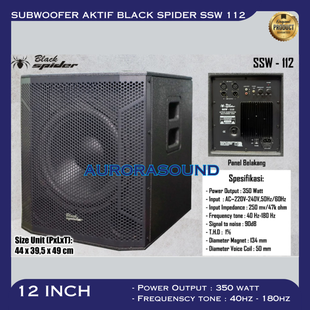 SUBWOOFER AKTIF BLACK SPIDER SSW 112 BLACKSPIDER SUBWOOFER 12 INCH SSW112 500 WATT