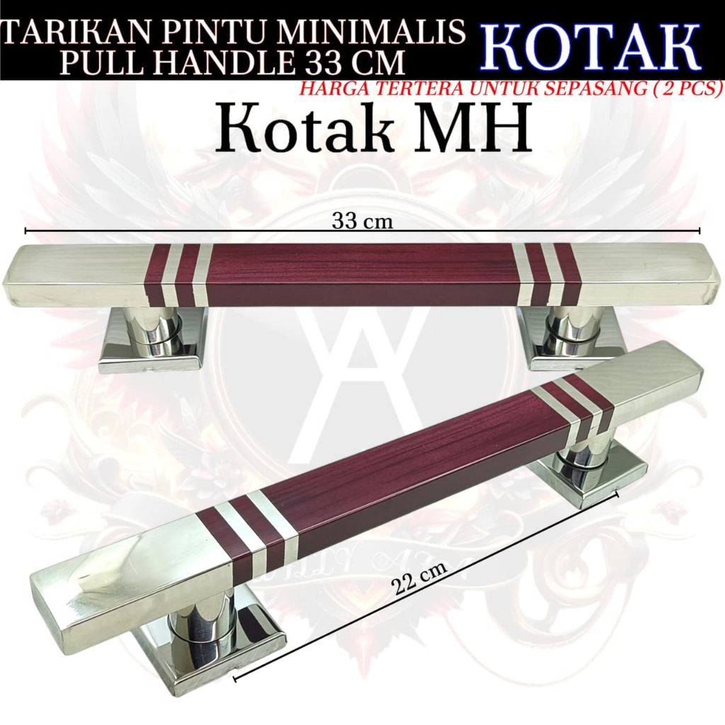 Pull Handle Pintu Minimalis gagang pintu 2 /pintu kupu tarung kotak stainless coklat kemerahan