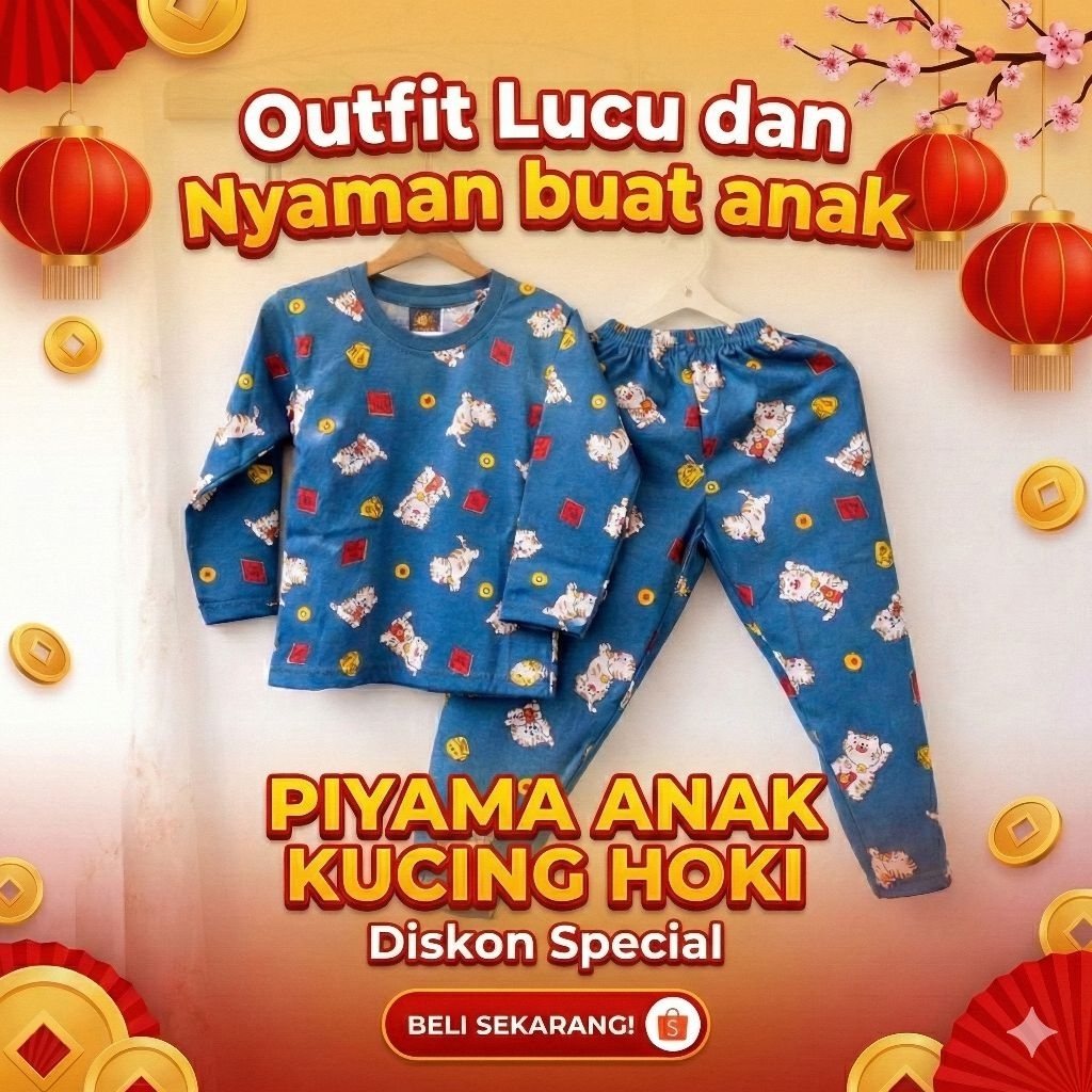 Hayami Setelan Panjang anak laki 2-4 tahun katun Free Kaos Kaki | Piyama anak | Baju panjang anak