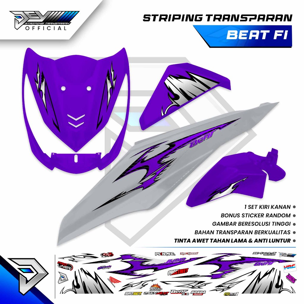 STRIPING TRANSPARAN BEAT FI | MOTIF VIETNAM LOOK | STICKER BODY HONDA BEAT FI
