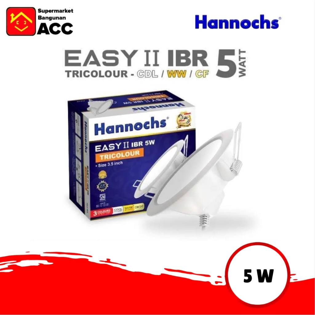 Lampu Downlight - Lampu Downlight Plafon - Downlight Plafon - Hannochs Downlight LED EASY II IBR 5W 