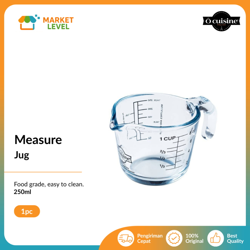 Ocuisine - Gelas Takar Kaca 250ml Glass Prepware