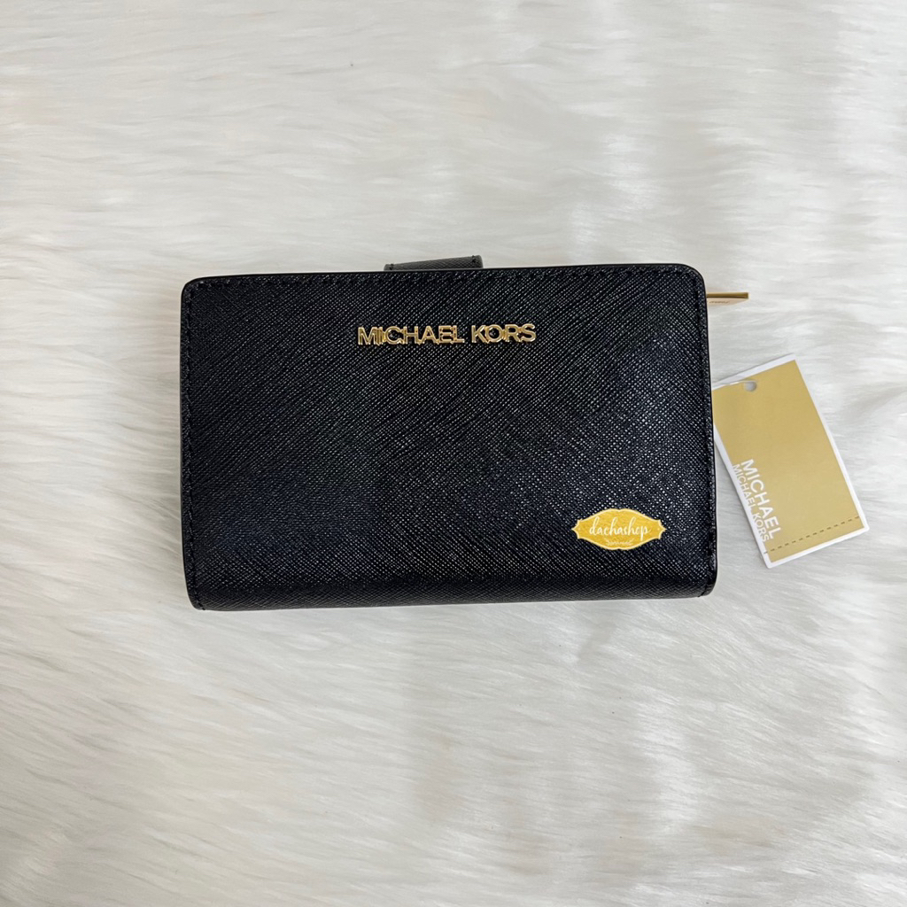 MK Jet Set Medium Bifold Coin Wallet Black