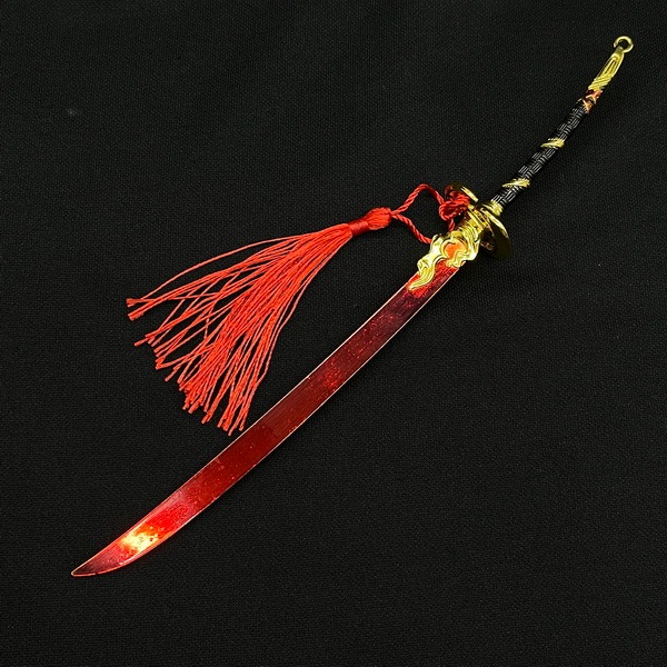 Miniatur Katana Crimson Moon – Pedang Samurai Hiasan Bilah Merah