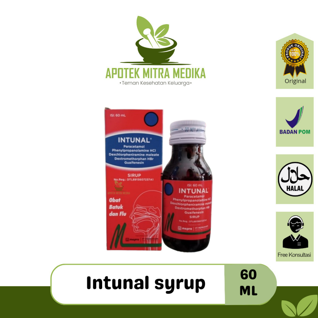 Intunal Syrup Flu Batuk Pilek Demam - 60 ML